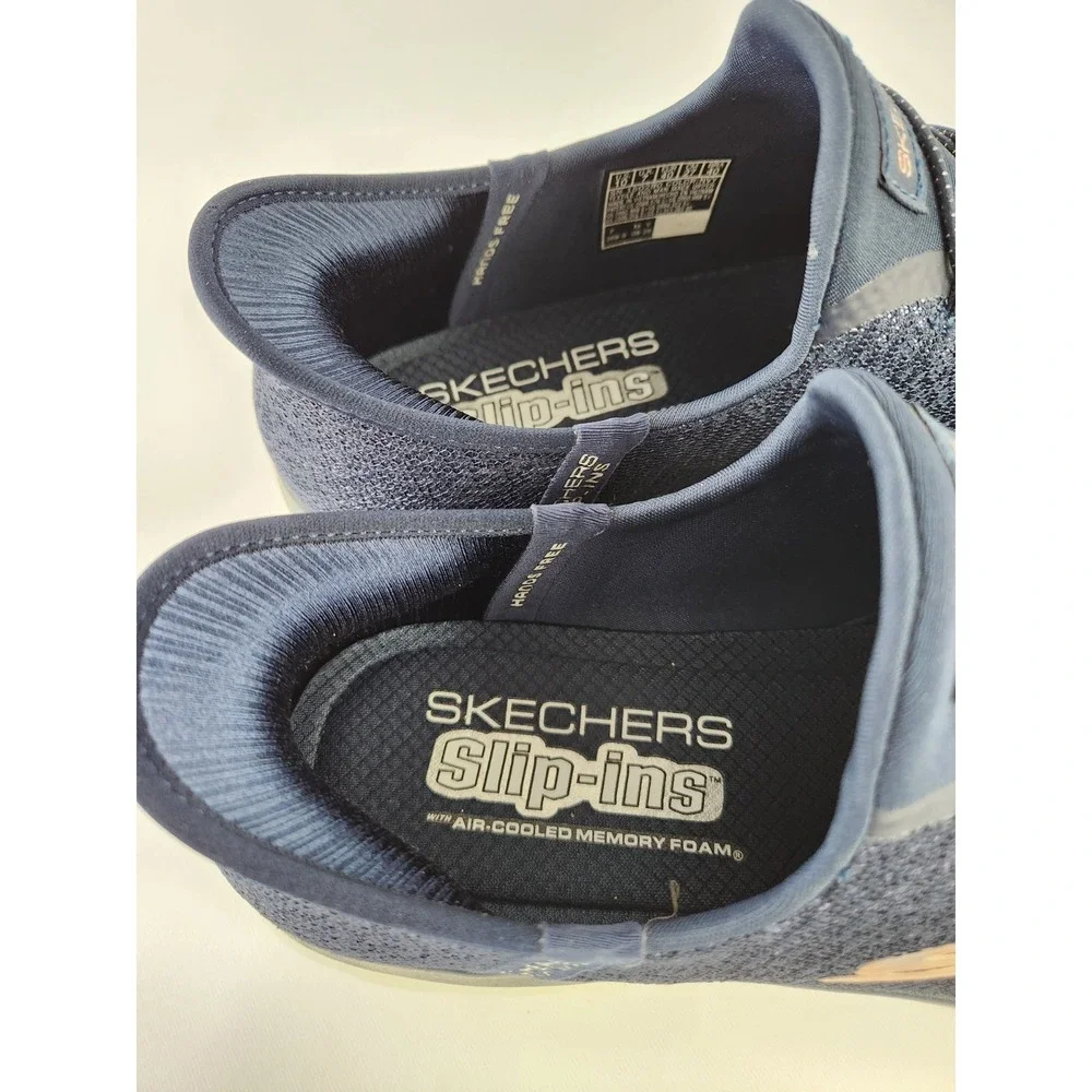 Womans Shoes SKECHERS Summits-Lunar Glow Hands Free Slip-Ins Sneakers Blue Sz 10